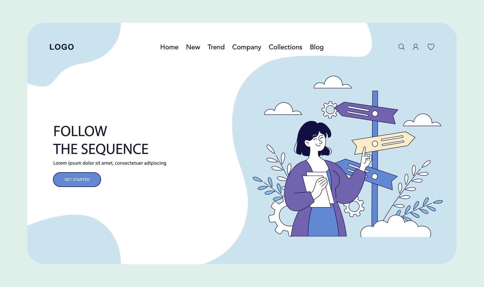 Navigating Your Choices Follow the Sequence in an Exciting, Stylish, and Modern Approach vector