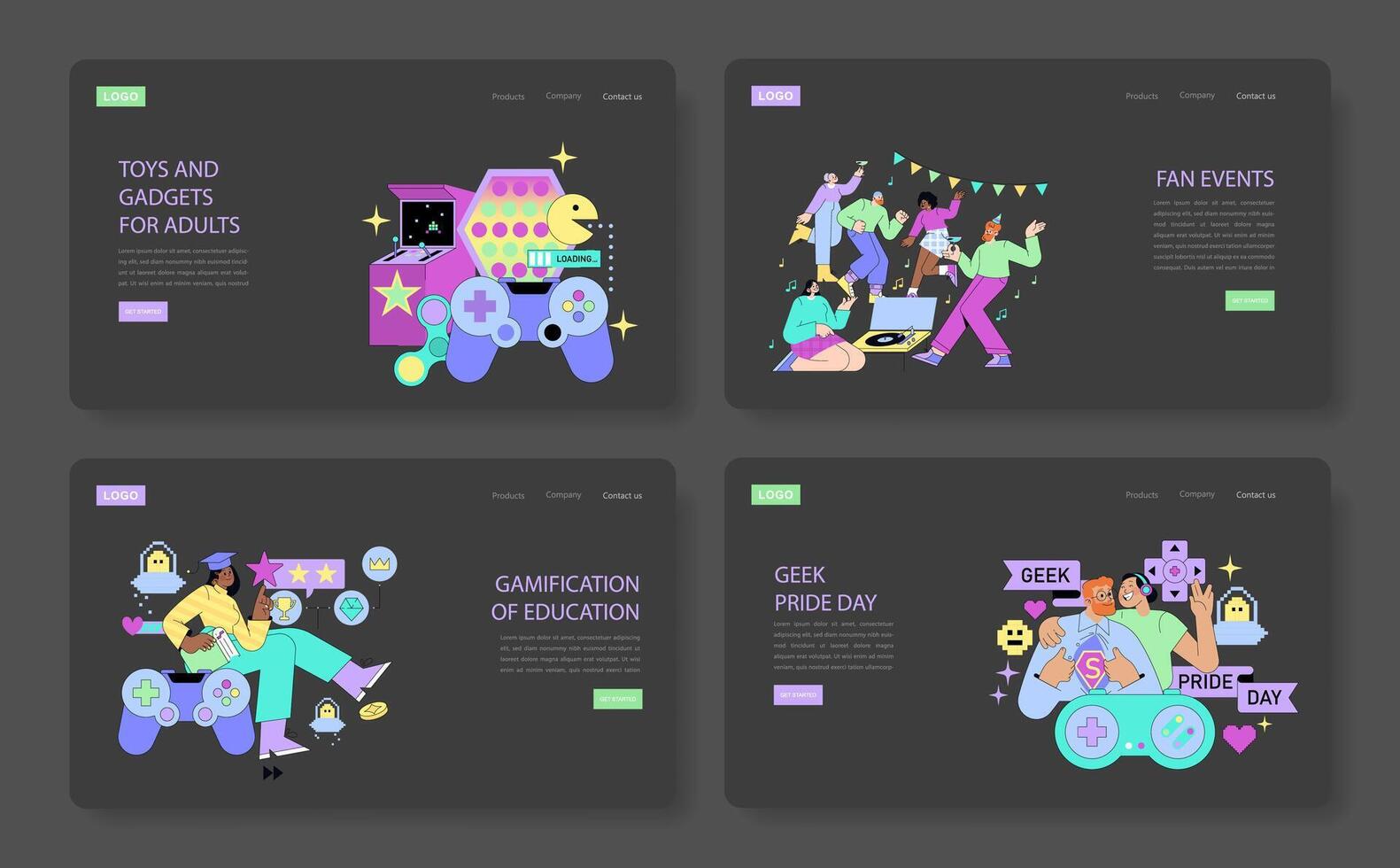 Vibrant Illustration of Geek Culture and Events vector