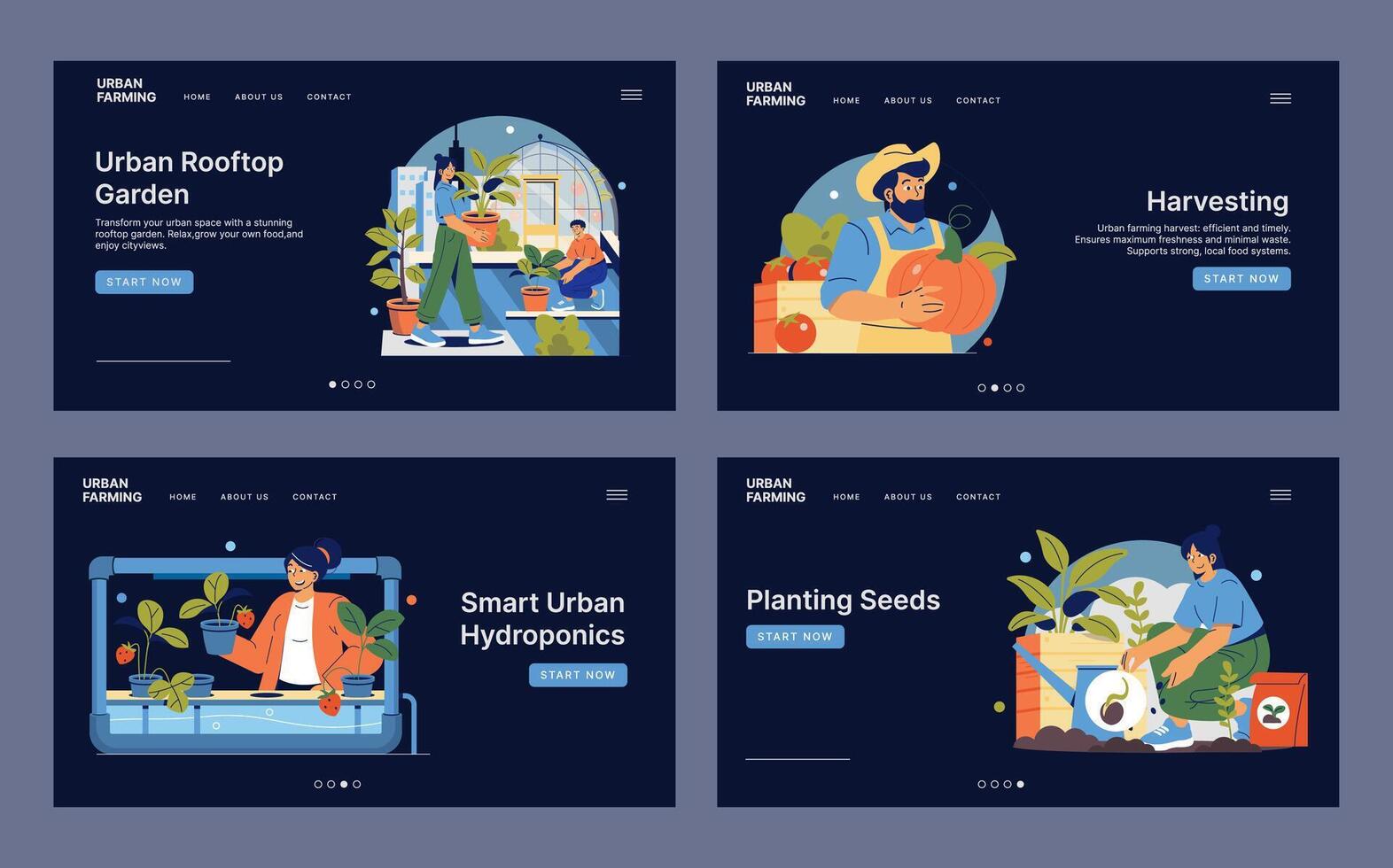 Urban Farming Illustrations of Rooftop Gardening vector