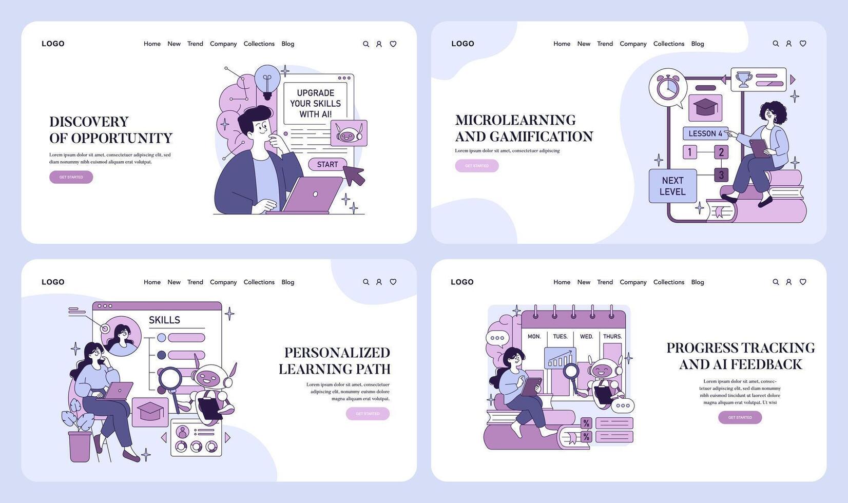 Interactive Learning and AI-Powered Skill Development vector