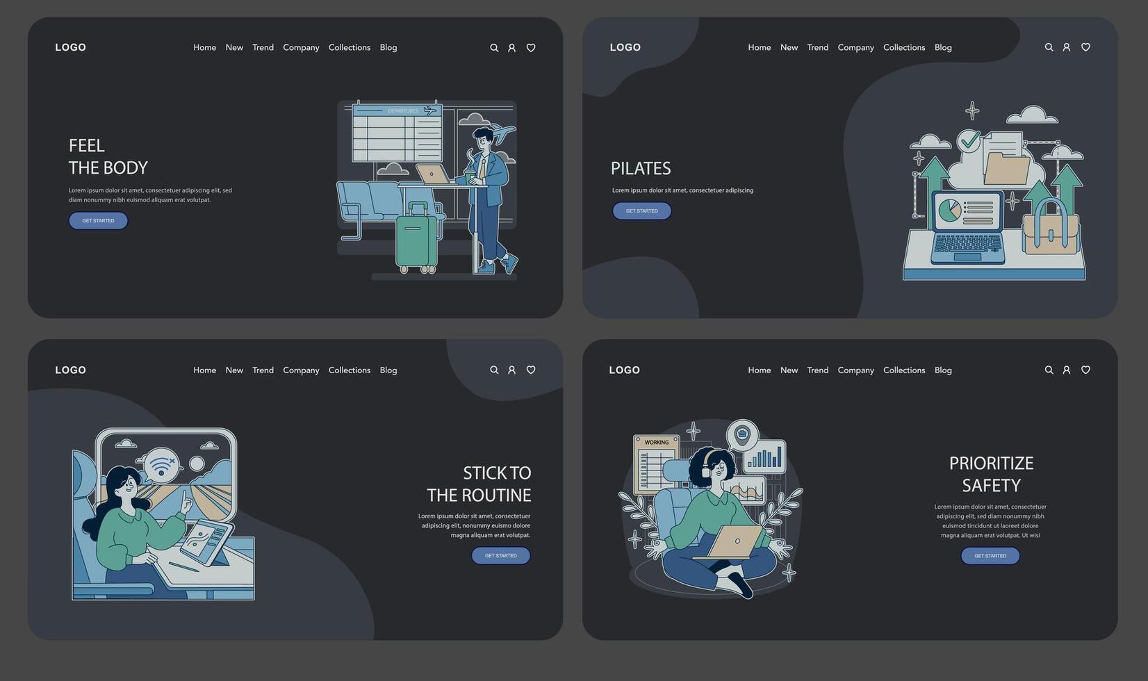 Illustrations of Lifestyle and Productivity Concepts vector