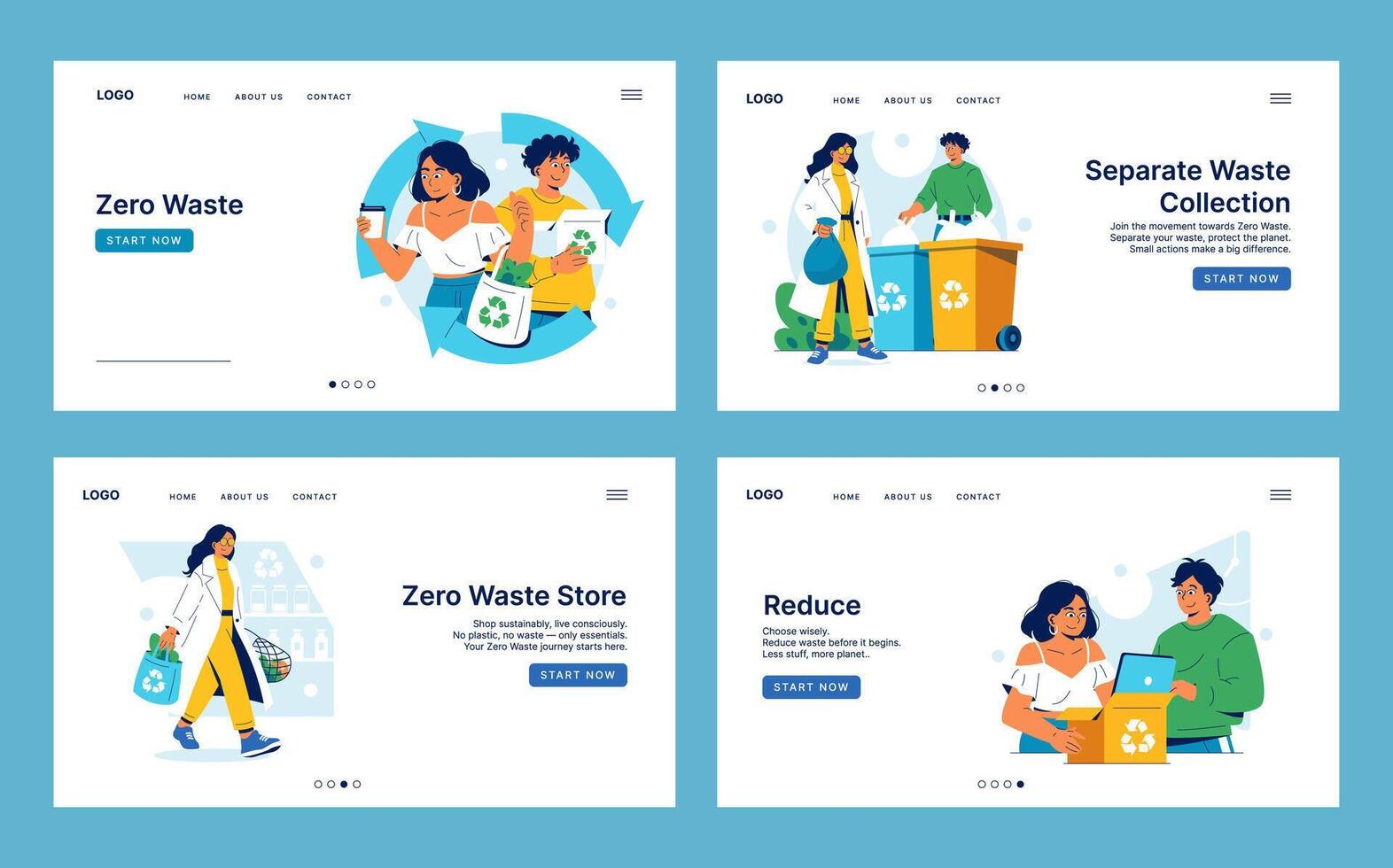 Innovative EcoFriendly Website Concepts for Promoting Sustainable Living Initiatives and Practices vector