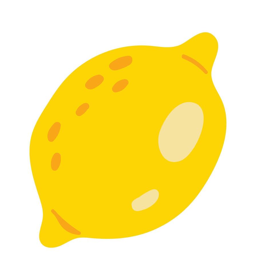 Bright yellow cartoon style lemon featuring a textured peel, promoting healthy eating while adding a refreshing touch to various designs and enhancing vibrant visuals vector