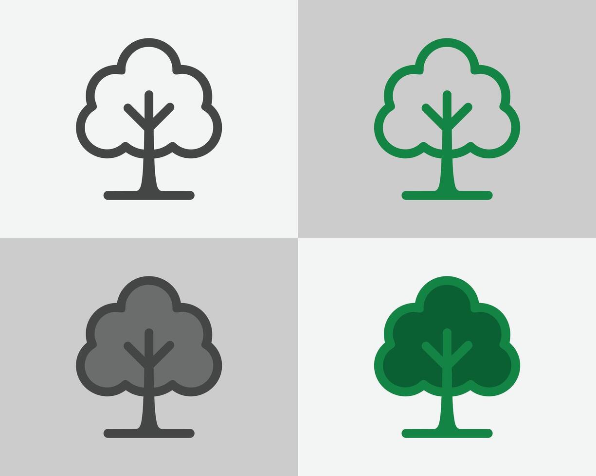Set of natural trees 4 tree in a set vector