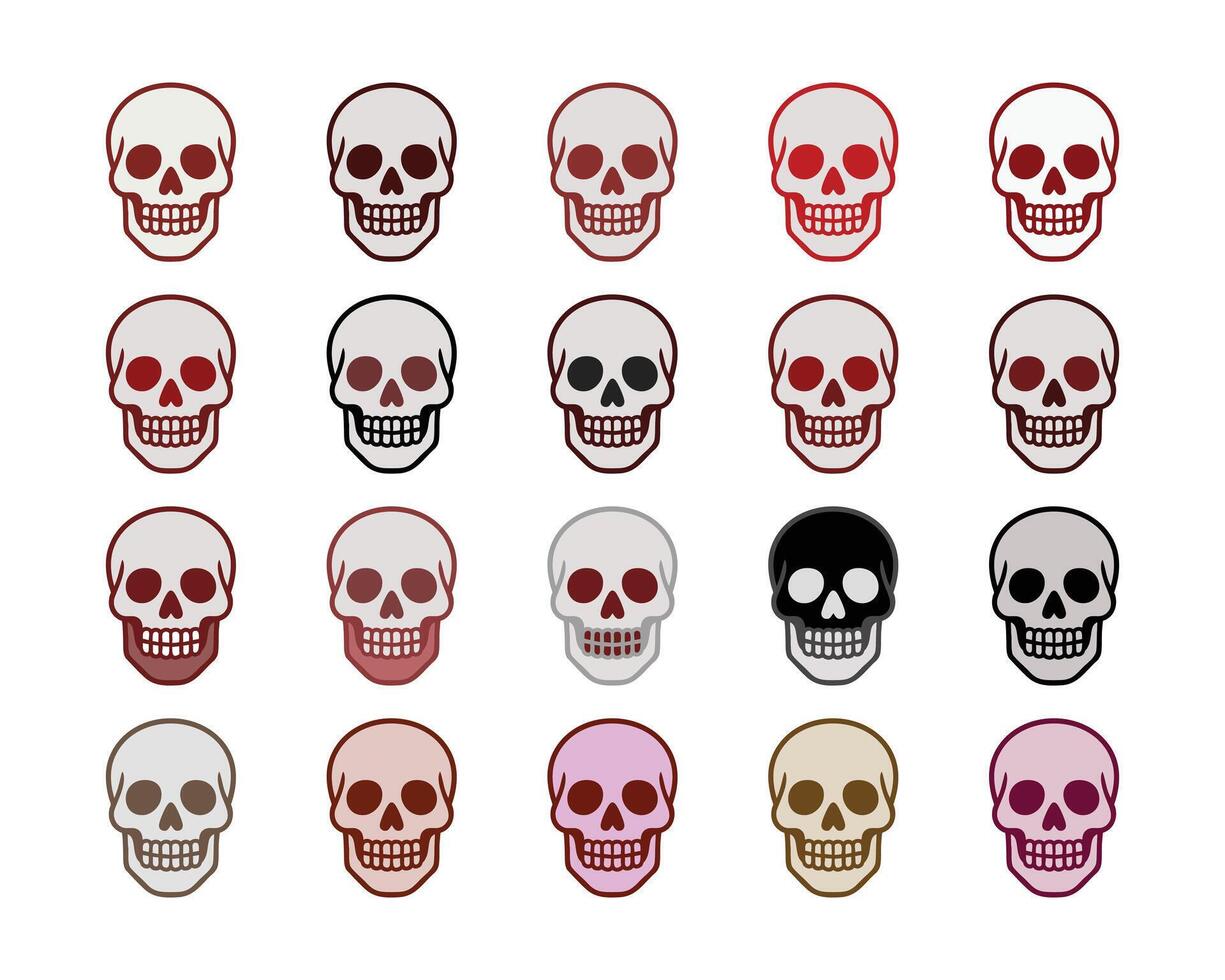 Skull icon illustration set of Skull icon vector