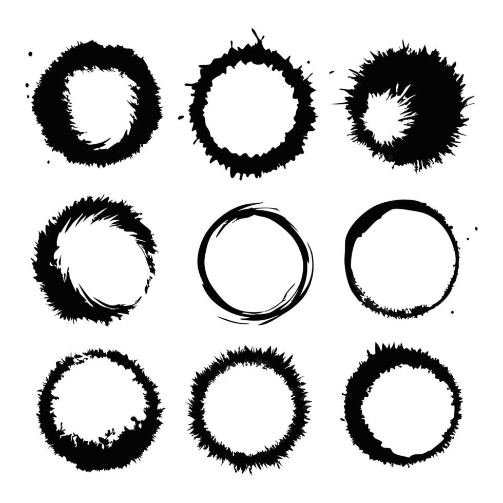 Abstract Ink Circle Shapes for Modern Art Concepts vector