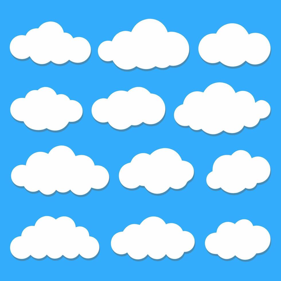 Minimal Cloud Design Pack for Digital Art Projects vector