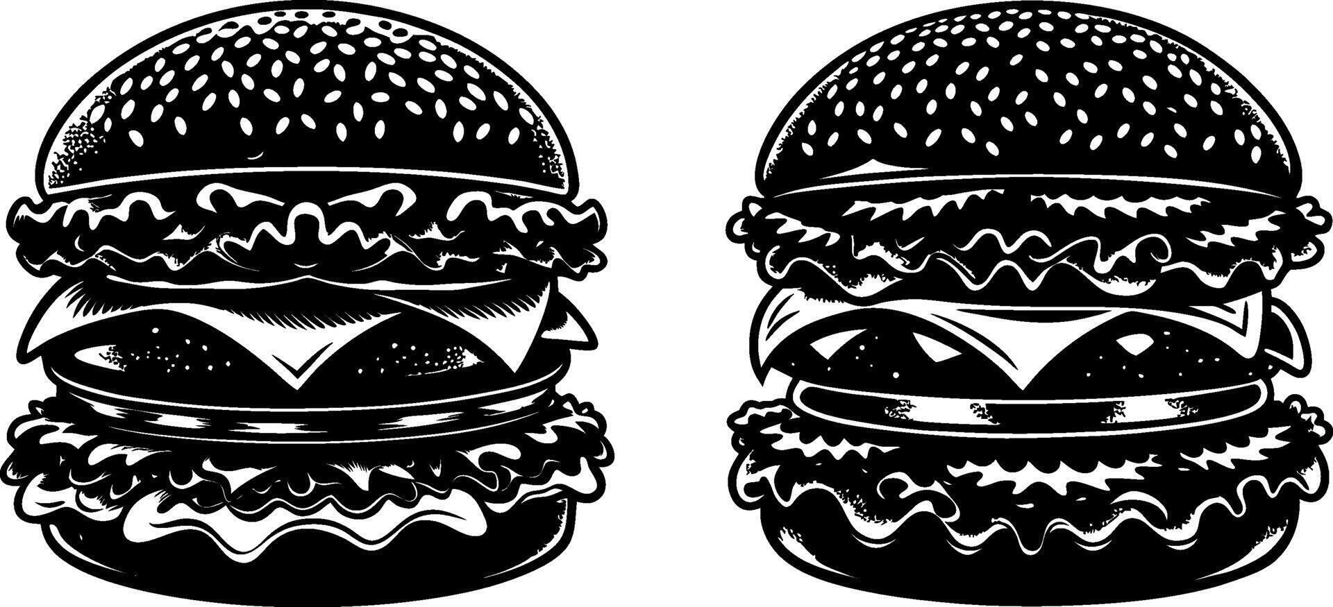 Minimal Burger Shape Silhouette Design vector