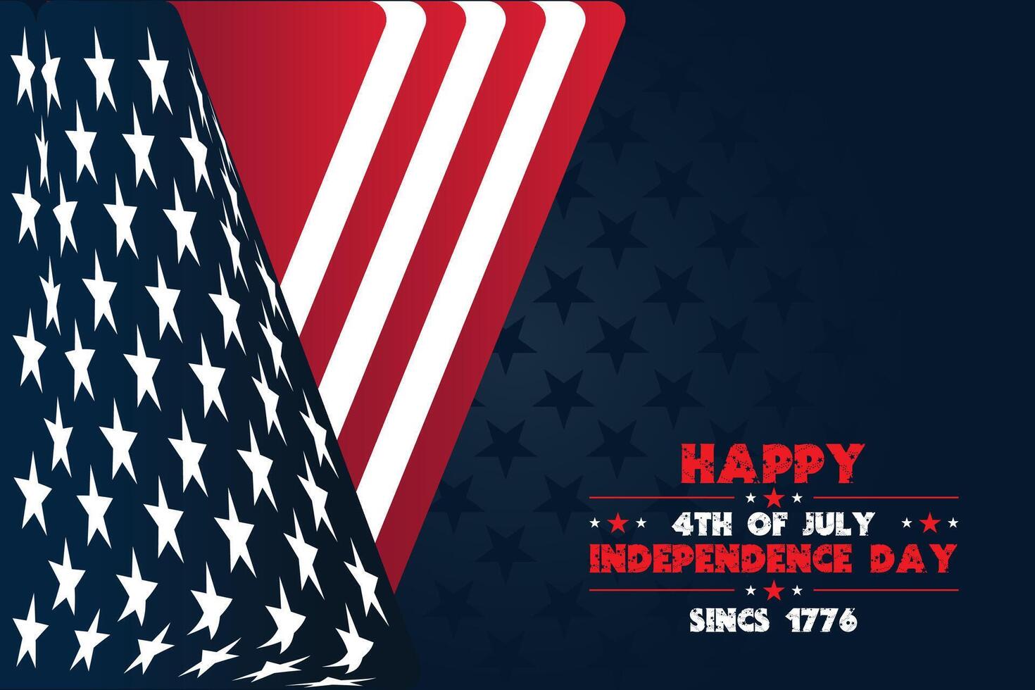 4th of July American Independence Day background. Blue background with American flag. vector