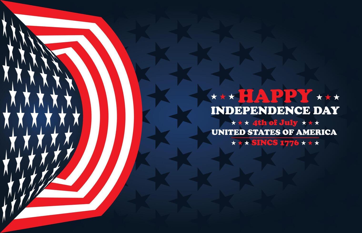 american flag with deep blue background, happy independence day 4th of July, United States of America flag with deep blue background design. vector