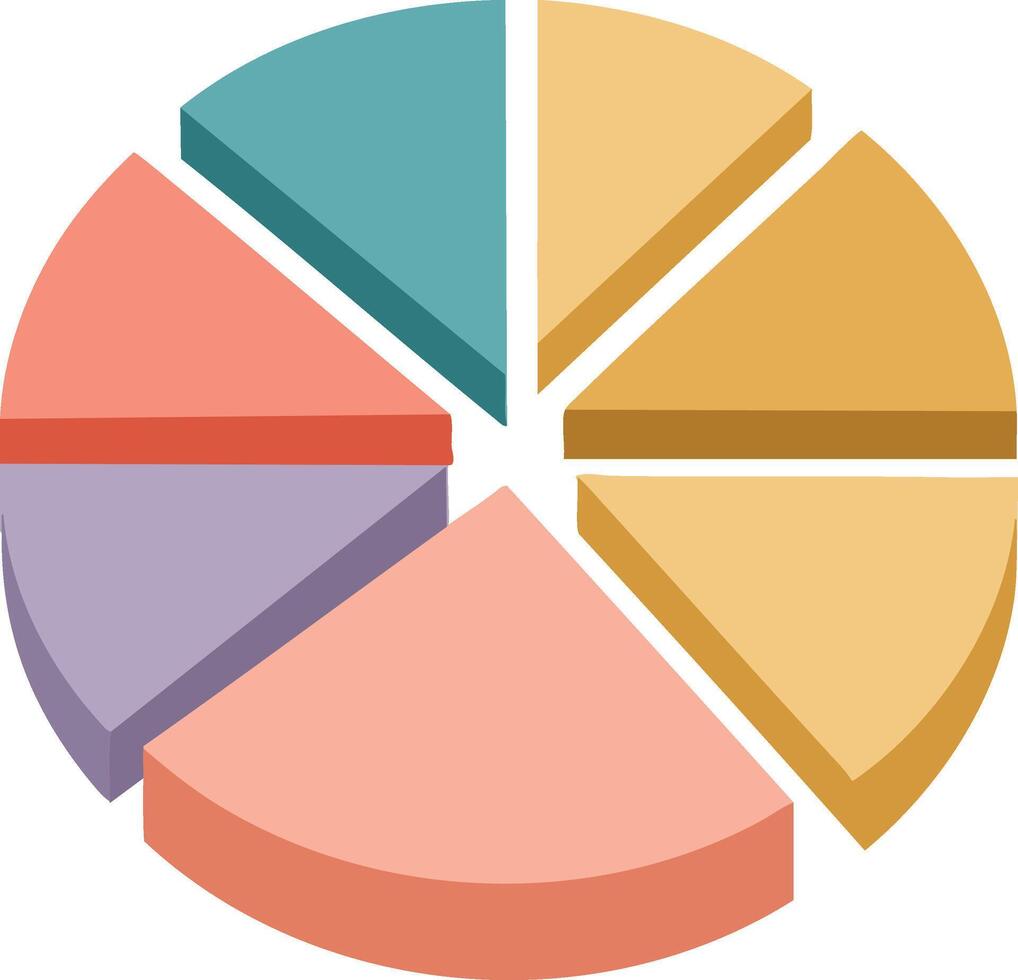 Circular pie chart infographic with pastel color segments for business data presentation and analysis illustration vector