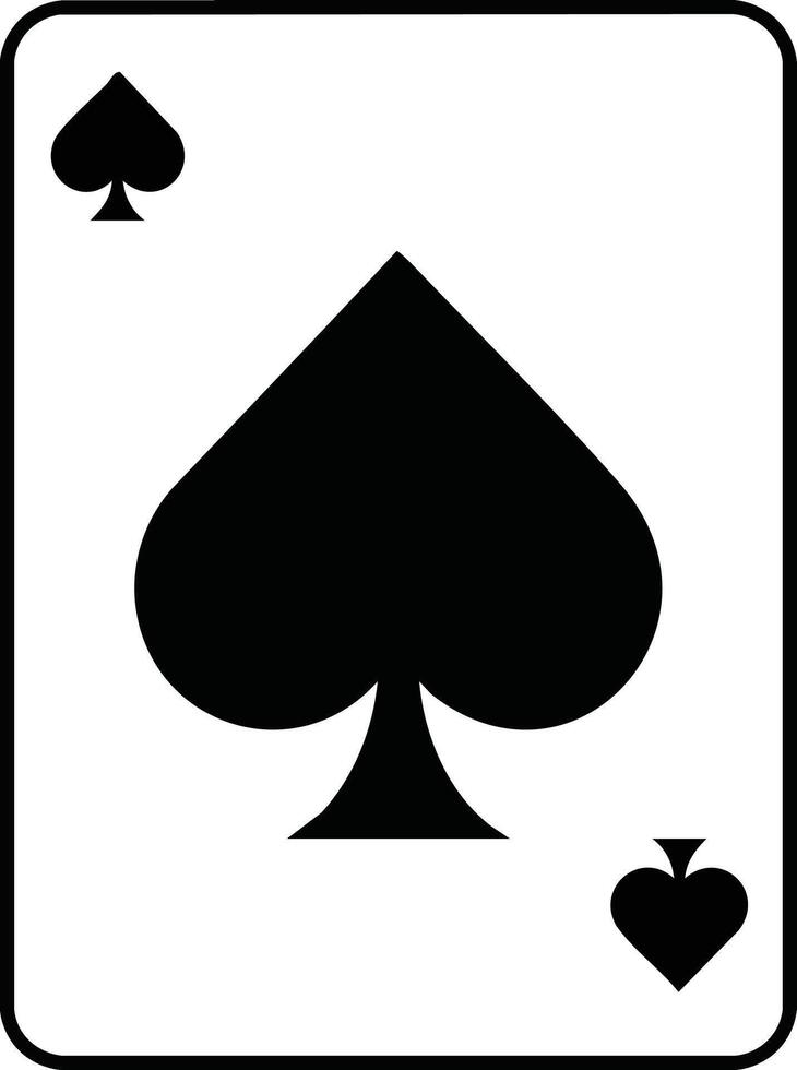 Ace of Spades Playing Card Illustration with Black and White Design for Games and Gambling vector