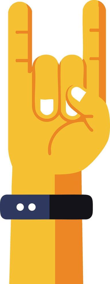 Hand making rock and roll sign with wristband illustration in flat design style vector
