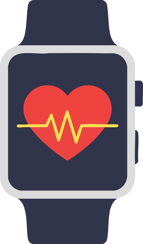 Smartwatch with Heartbeat Monitor Display Fitness Tracker Health Technology Illustration vector