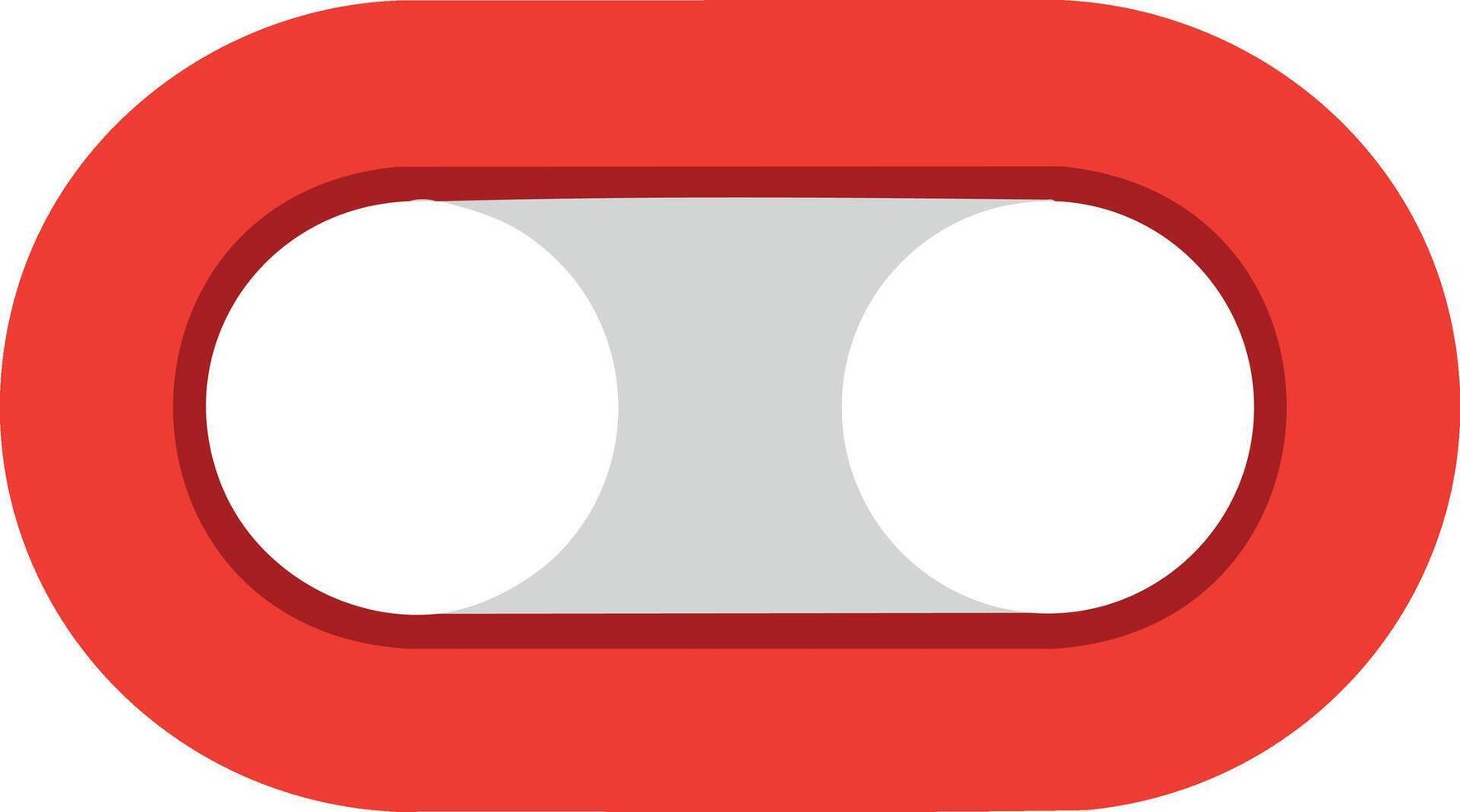 Red and gray toggle switch button illustration for user interface design and digital controls vector