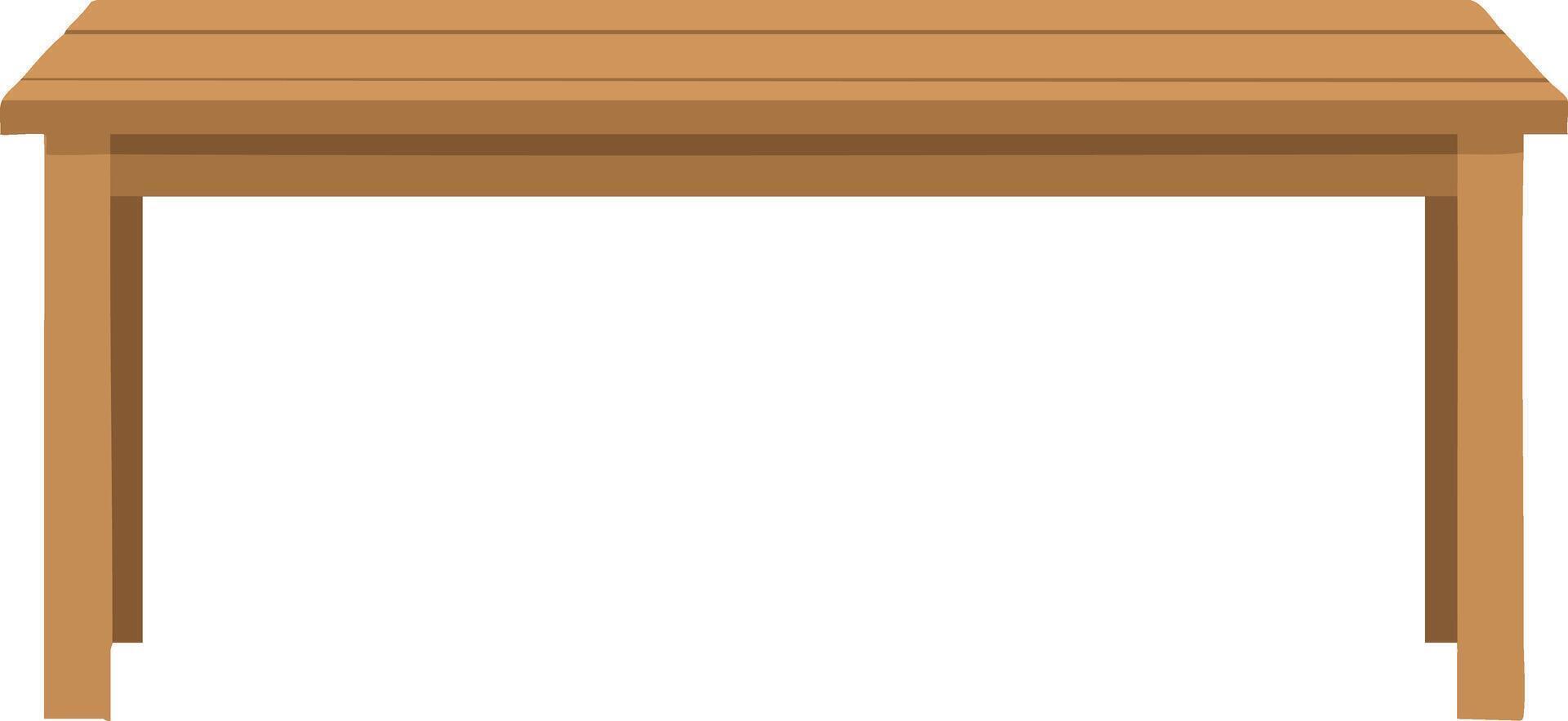 Wooden rectangular table with simple design and brown color for home or office use illustration vector