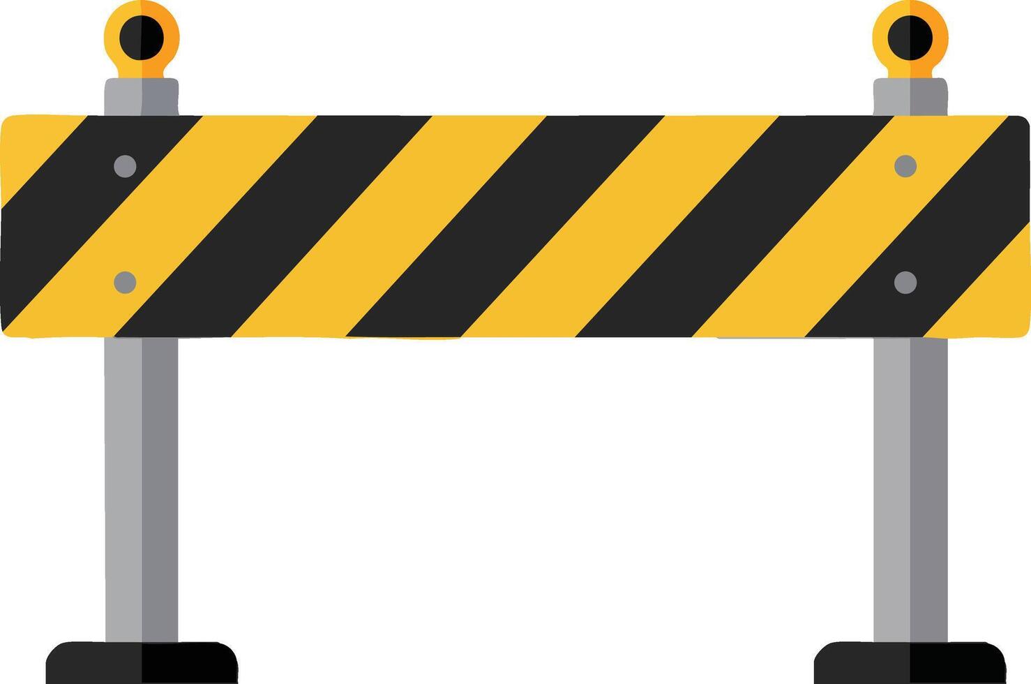 Roadblock barrier with yellow and black stripes illustration for construction and safety warning purposes vector