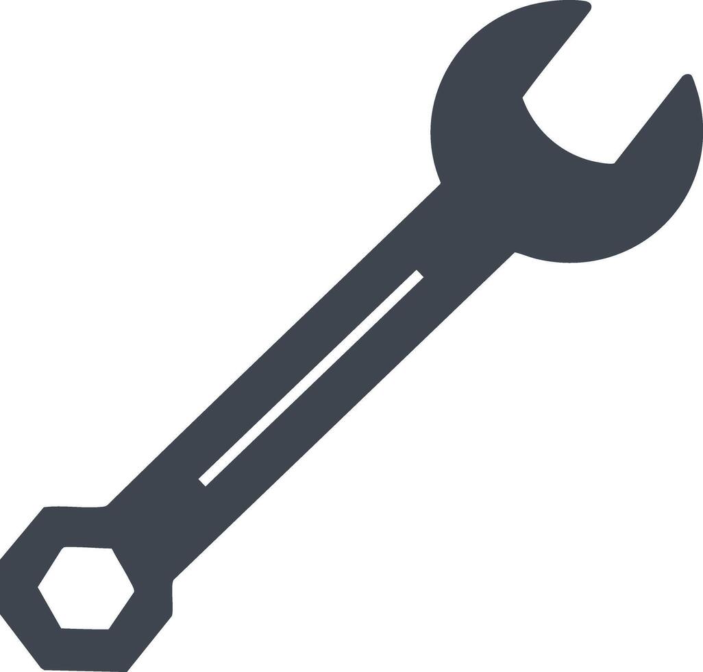 Wrench tool illustration for mechanical repair and maintenance work in industrial and household applications vector