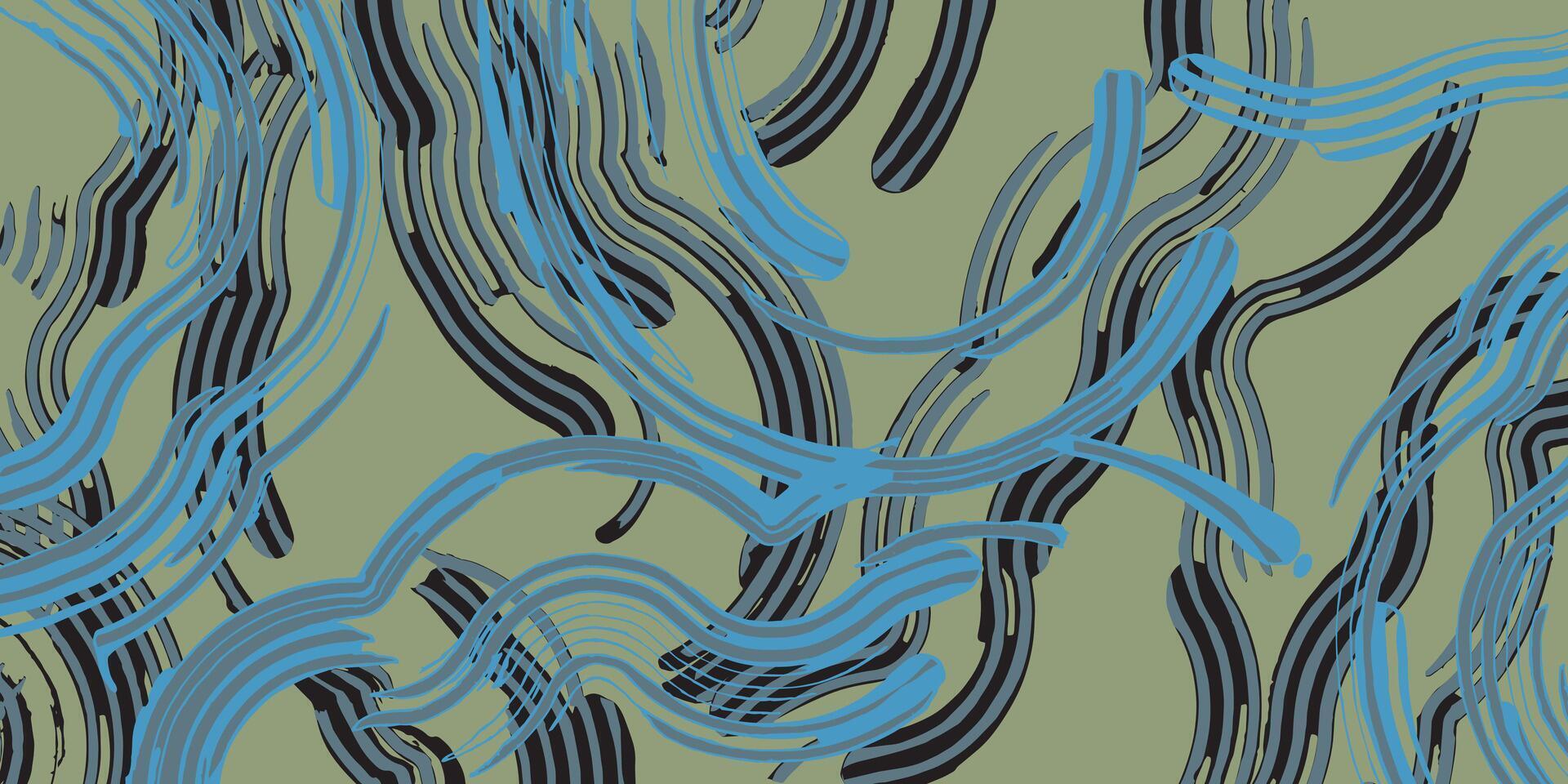 Hand drawn brush lines abstract water waves and ripples pattern, Japanese and ethnic block print texture background, simple graphic for textile, carpet, decoration vector