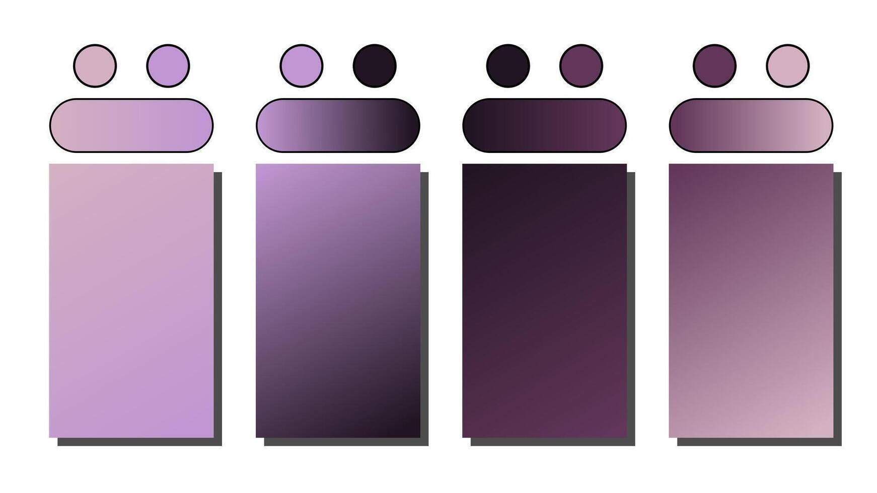 Set of gradient background. Cover set design with Mauve, Lavender, Black, Orchid color. Beautiful abstract gradient for covers, wallpapers, branding, business cards illustration vector