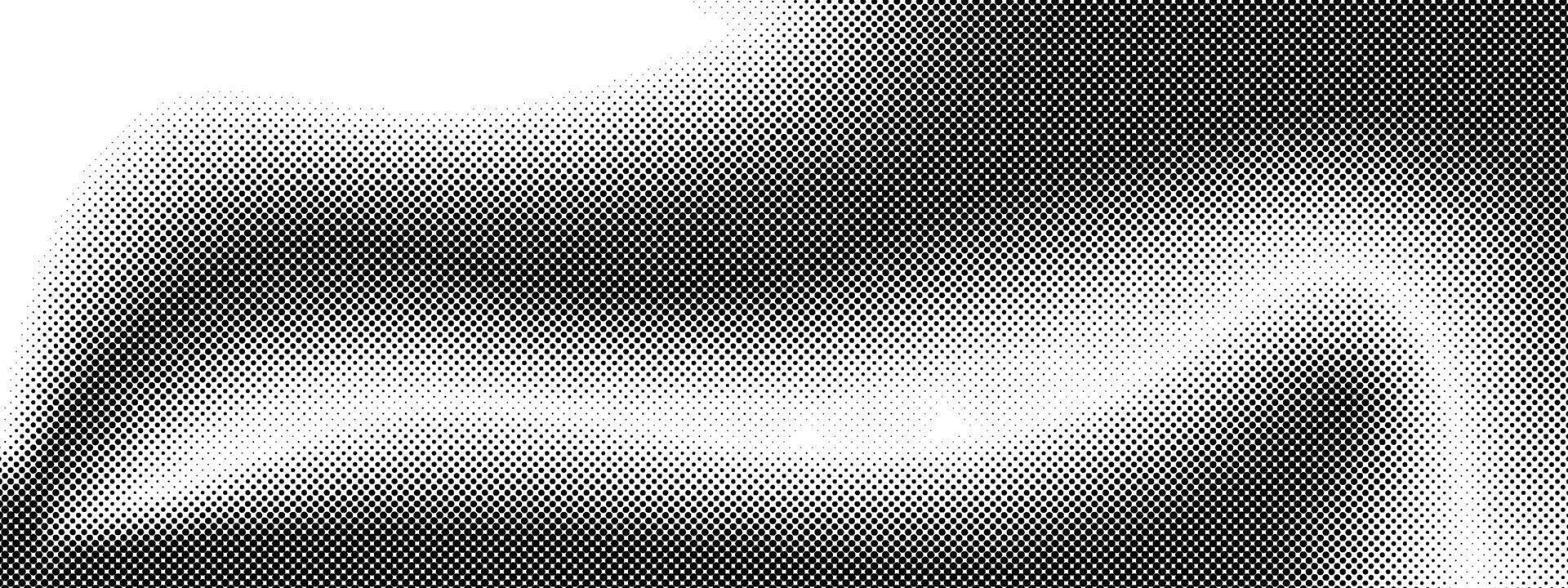 Faded halftone texture. Dotteds gradient rectangular background in the style of pop art. BG annotation with a halftone template. black -white spotted radial geometric design. vector
