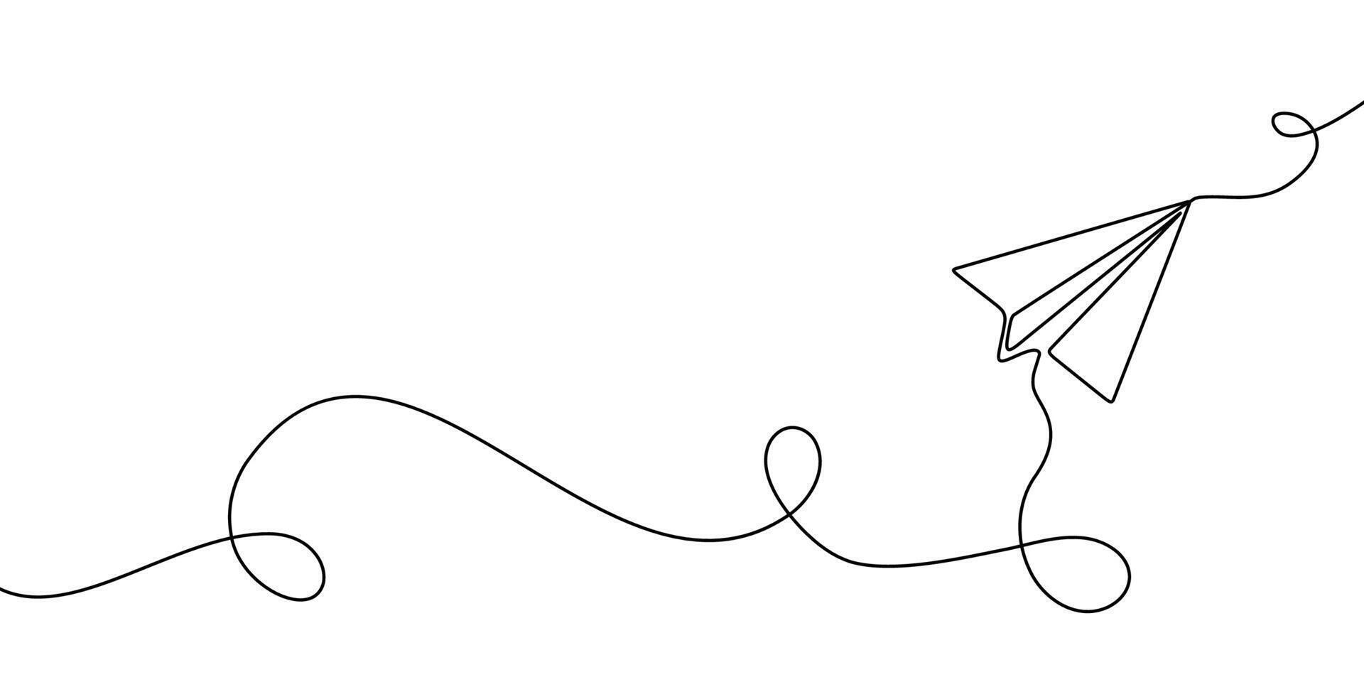 Line plane art travel outline icon sketch illustration doodle trip. Single line plane flight air continuous airplane background linear aircraft fly airport path one business international jet vector