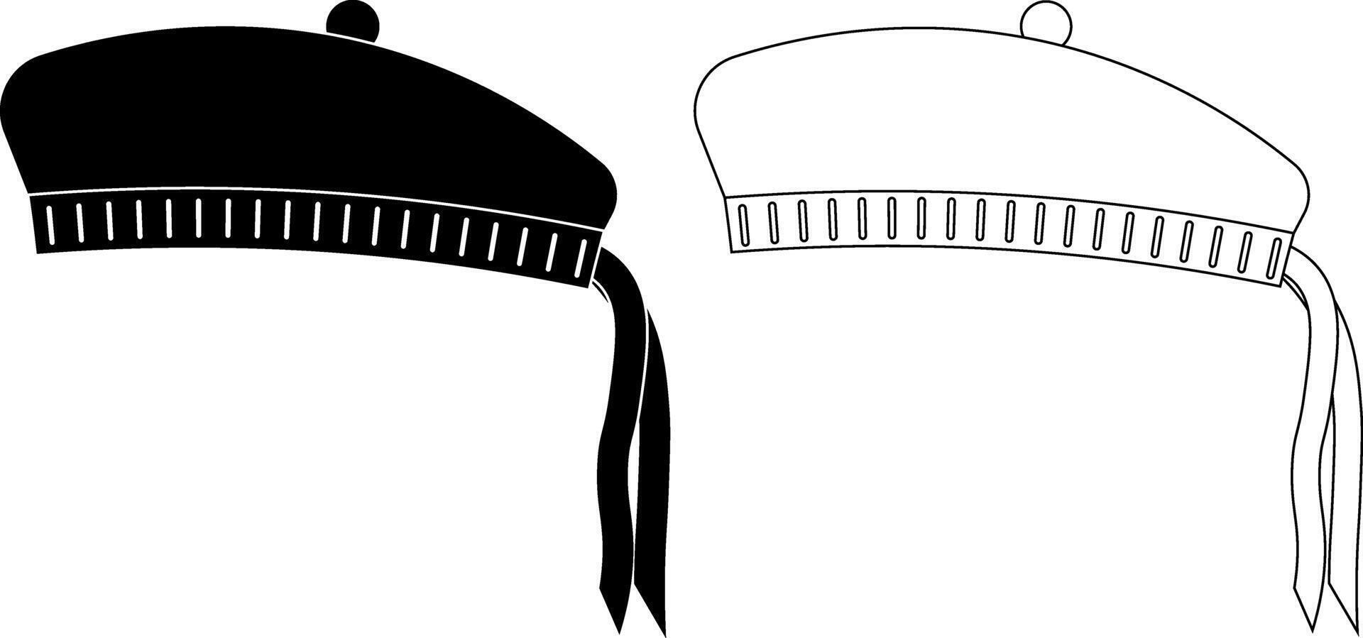 side view glengarry icon set vector