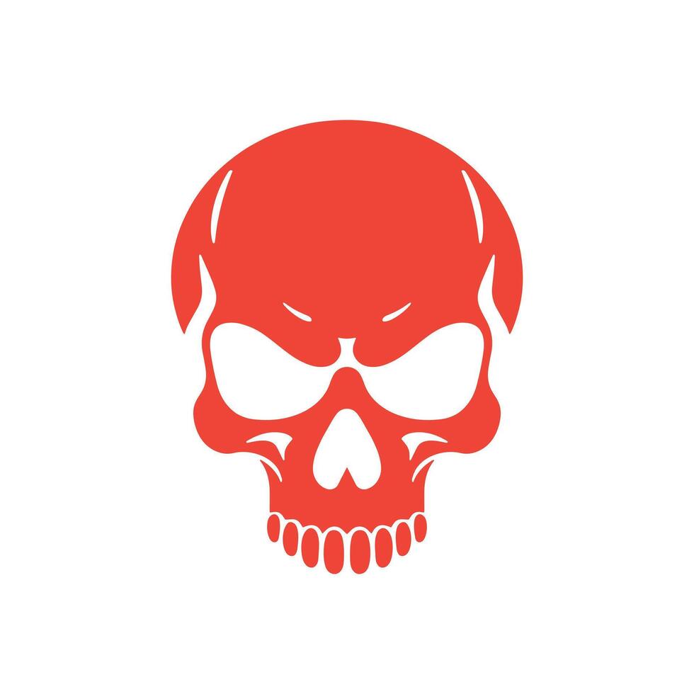 Red skull logo design concept. vector