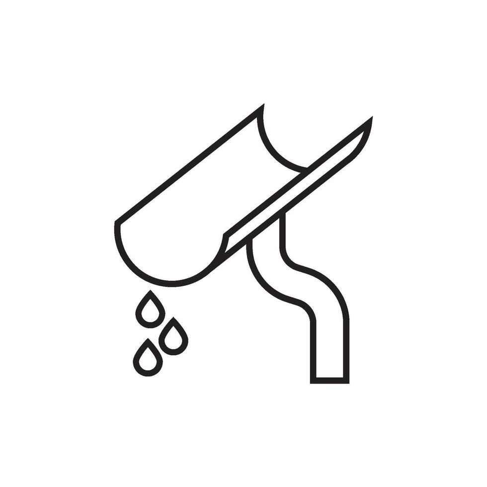 Gutter Symbol icon. vector
