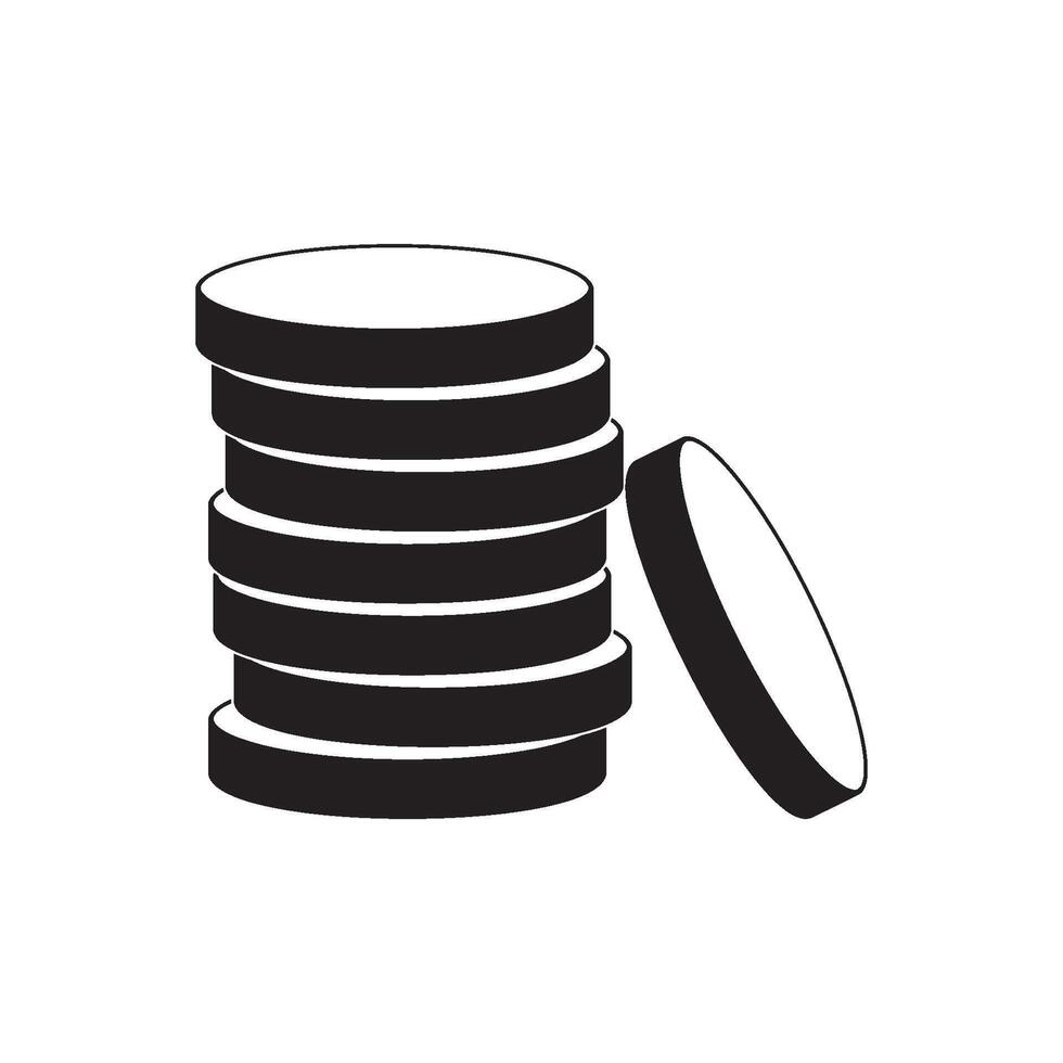 coin stack symbol icon vector