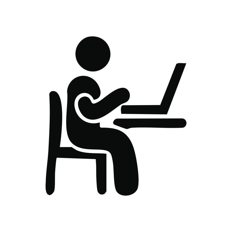 Desk job icon vector