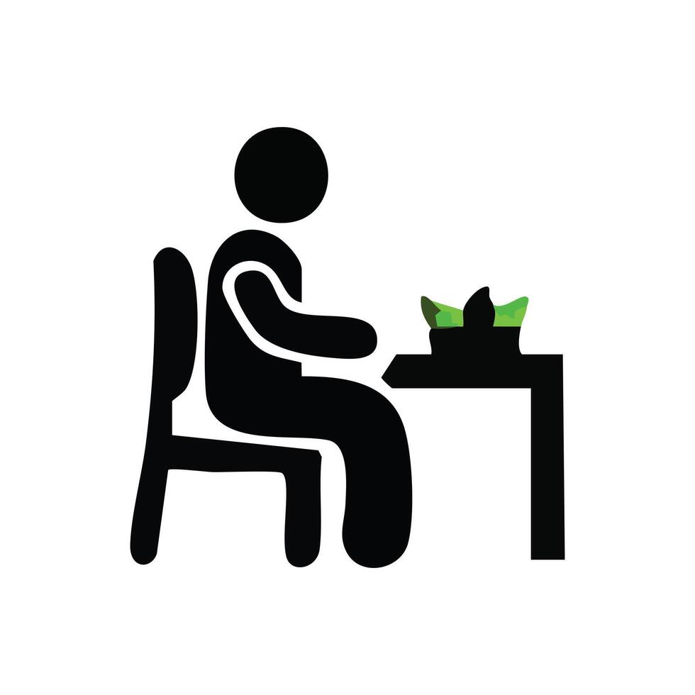 Person at table icon vector