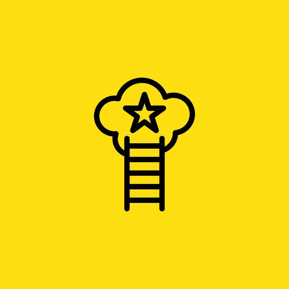 Star in Cloud with Ladder vector