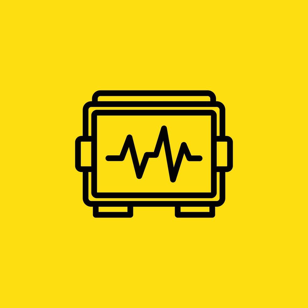 Ecg Machine with Heart Wave Line vector