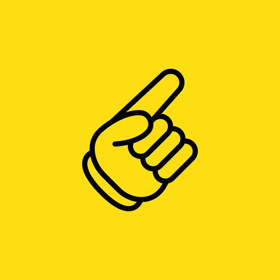 Pointing Finger on Yellow Background vector