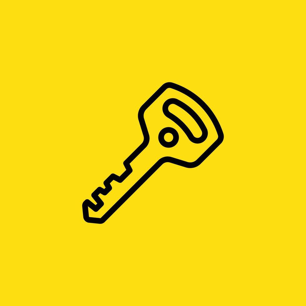 Line Art Key on Yellow Background vector