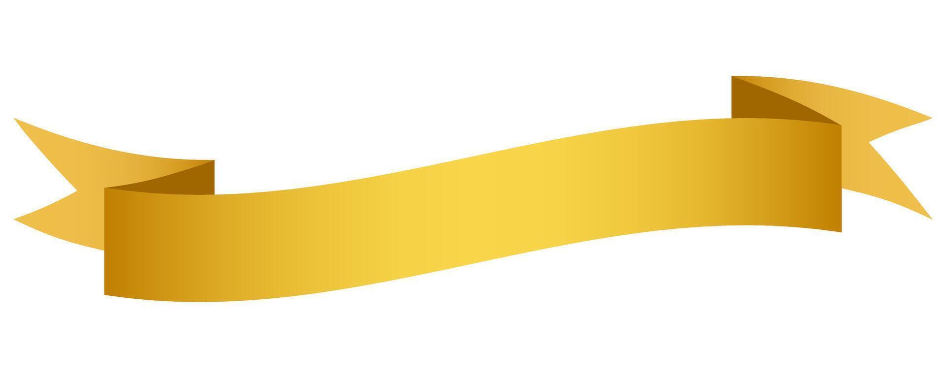 Decorative gold ribbon with smooth shading vector