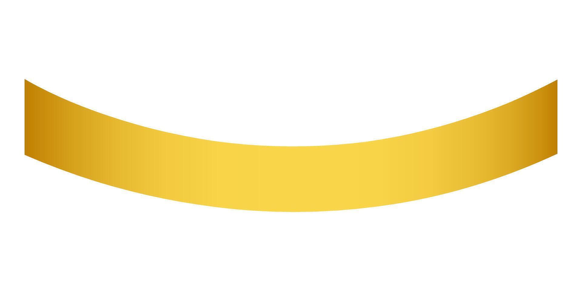 Soft gradient ribbon in gold color vector