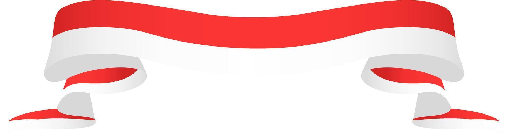 Red and white ribbon symbolizing Indonesia independence vector