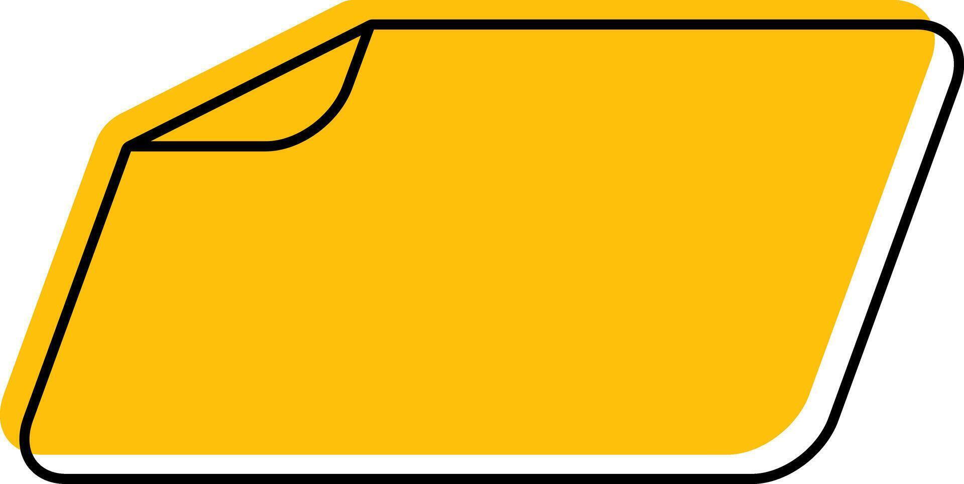 Doodle style labels on folded paper shapes vector