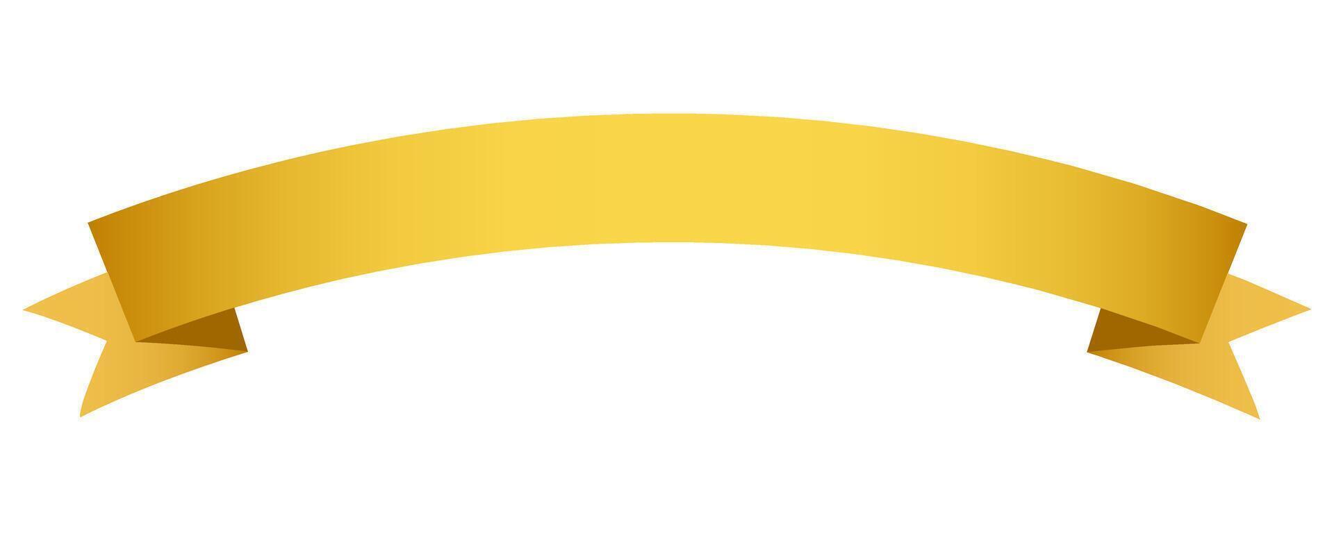Metallic gold ribbon in gradient style vector