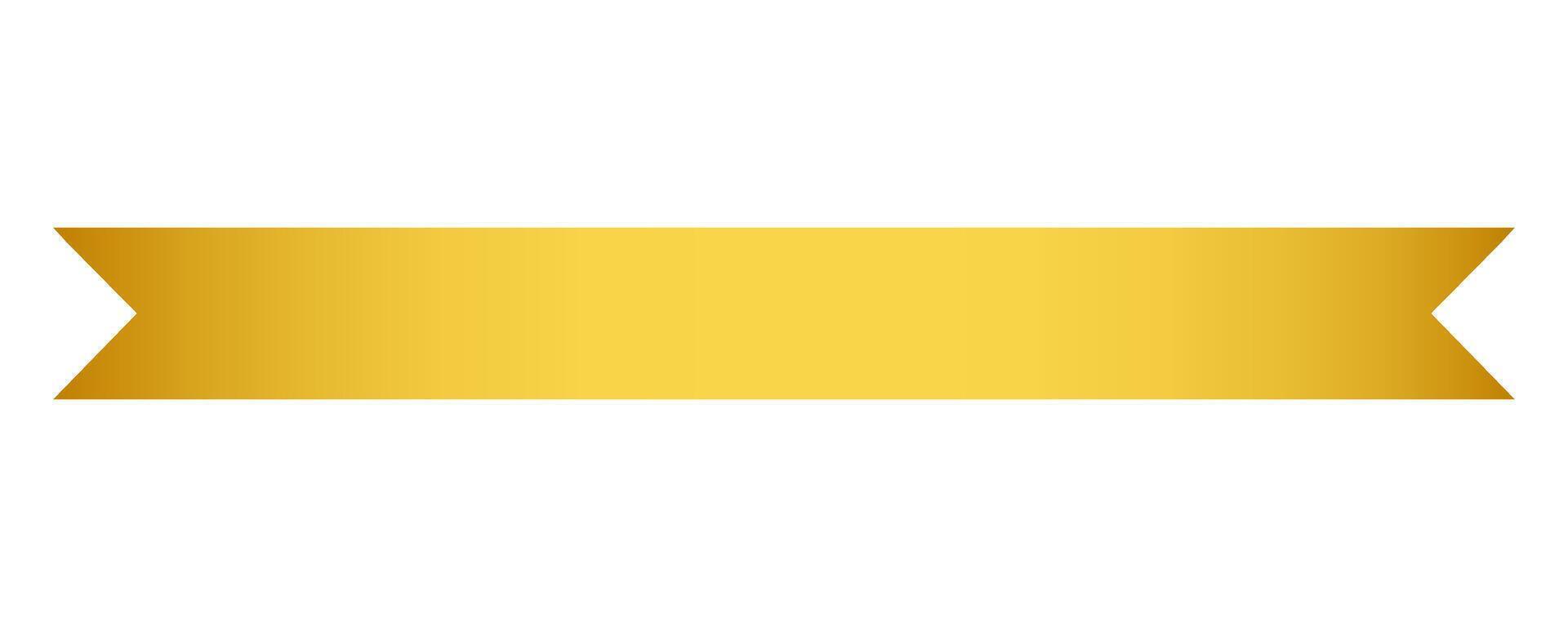 Shiny gradient ribbon in gold tone vector