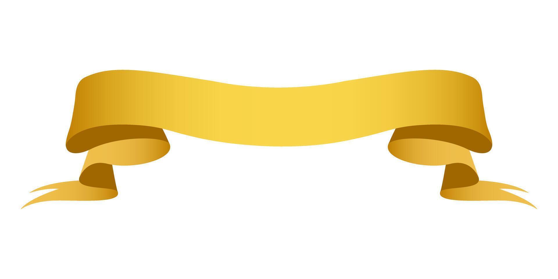 Gold ribbon with gradient effect vector