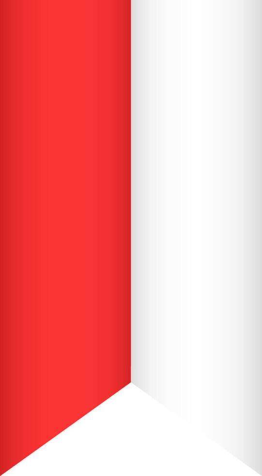 Indonesian patriotic ribbon featuring smooth gradient tones vector