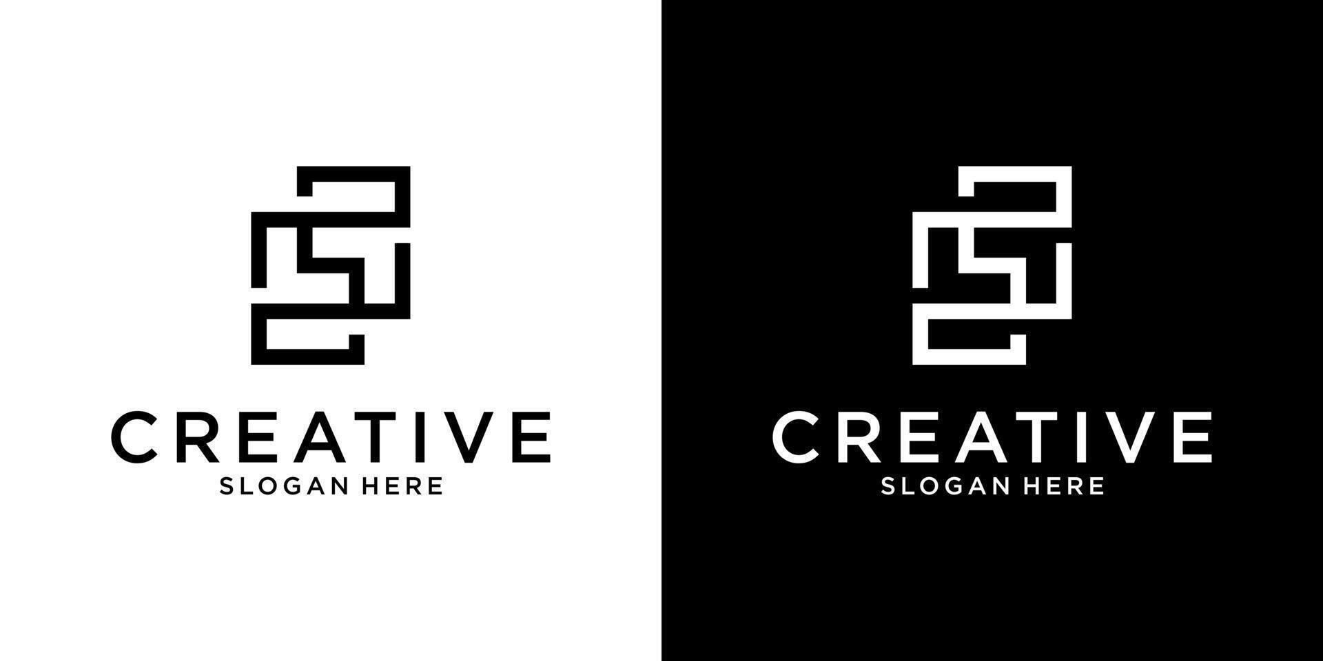 S or SS initial letter logo design vector