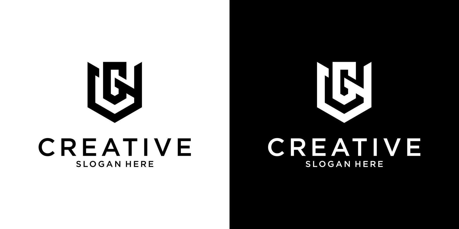 UG or GU initial letter logo design vectormonogram vector