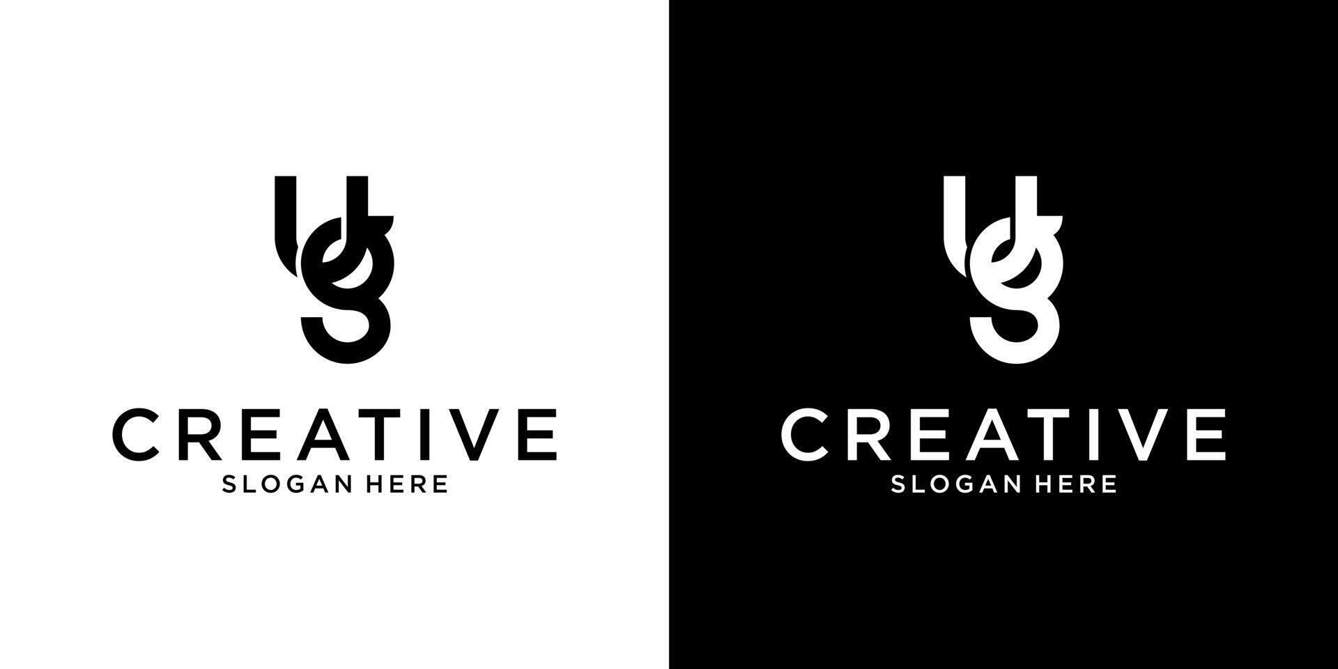 UG or GU initial letter logo design monogram vector