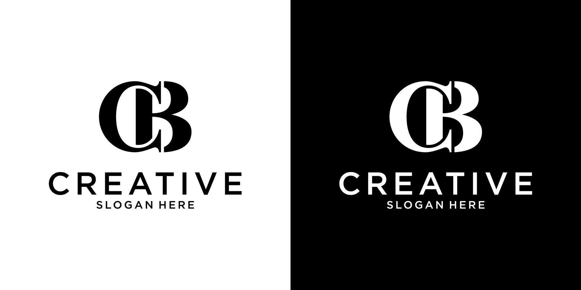CB or BC initial letter logo design template vector