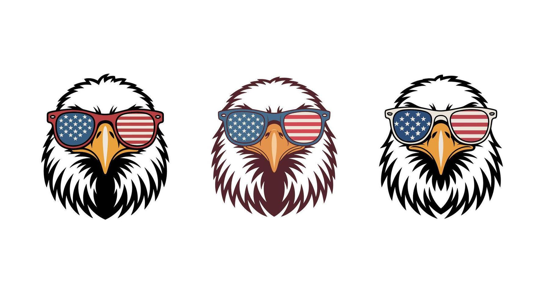 Patriotic Eagle in Sunglasses Perfect for Fourth of July Designs vector