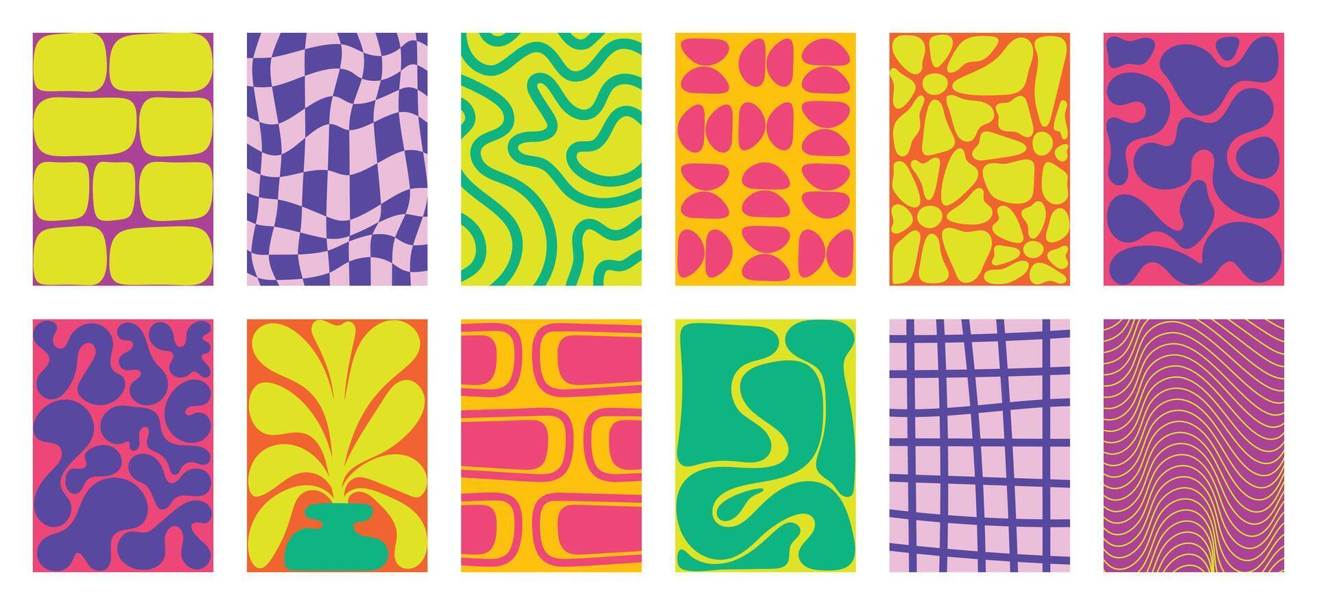 Abstract wall art geometric and colourful pattern, organic shape design for wall art, print. vector